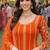 Orange chinon sharara salwar suit- Full stitched free size