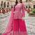 Rani pink chinon sharara salwar suit- Full stitched free size