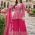Rani pink chinon sharara salwar suit- Full stitched free size