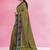 Jarosite olive green & dusty indigo blue chettinad cotton saree with running blouse