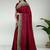Rich dark red & jade green chettinad cotton saree with running blouse