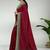 Rich dark red & jade green chettinad cotton saree with running blouse