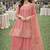 Peach chinon sharara salwar suit- Full stitched free size