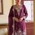 Magenta chiffon sharara salwar suit - Full stitched free size