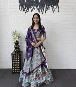 New Designer Printed With Mirror Work Lehenga Choli Set For Women's 