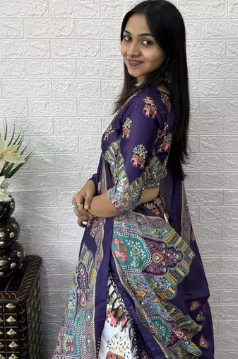 New Designer Printed With Mirror Work Lehenga Choli Set For Women's 
