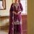 Magenta chiffon sharara salwar suit - Full stitched free size