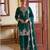 Green chiffon sharara salwar suit - Full stitched free size