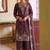 Purple chiffon sharara salwar suit - Full stitched free size