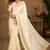 Off white soft silk stripes jacquard zari woven leheriya saree