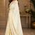 Off white soft silk stripes jacquard zari woven leheriya saree