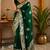 Dark bottle green soft silk geomatric buttas jacquard zari woven banarasi saree