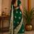 Dark bottle green soft silk geomatric buttas jacquard zari woven banarasi saree