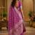 Violet soft silk geomatric buttis jacquard zari woven banarasi saree