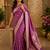Violet soft silk geomatric buttis jacquard zari woven banarasi saree