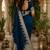 Navy blue soft silk small ethnic butti jacquard zari woven banarasi saree