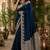 Navy blue soft silk small ethnic butti jacquard zari woven banarasi saree
