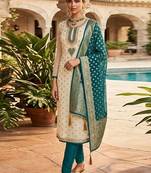 Cream embroidered salwar suit