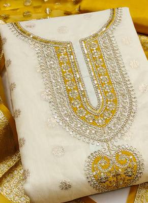 Cream embroidered salwar suit 3