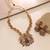 Maroon & green color temple necklace set antique finish