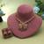 Maroon & green color temple necklace set antique finish