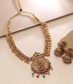 Rani & green color temple necklace set temple craft