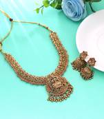 Gold color temple necklace set traditional artwork