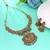 Rani & green color temple necklace set ethnic look