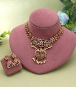 Rani & green color temple necklace set craft design
