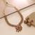 Maroon & green color temple necklace set premium style