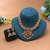 Gold color temple necklace set matte traditional finish
