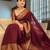 Marron Color Organic Banarasi Sarees For Indian Wedding