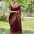 Marron Color Organic Banarasi Sarees For Indian Wedding