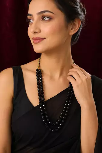 black color beads mala