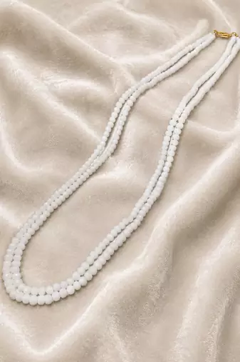 white color beads mala