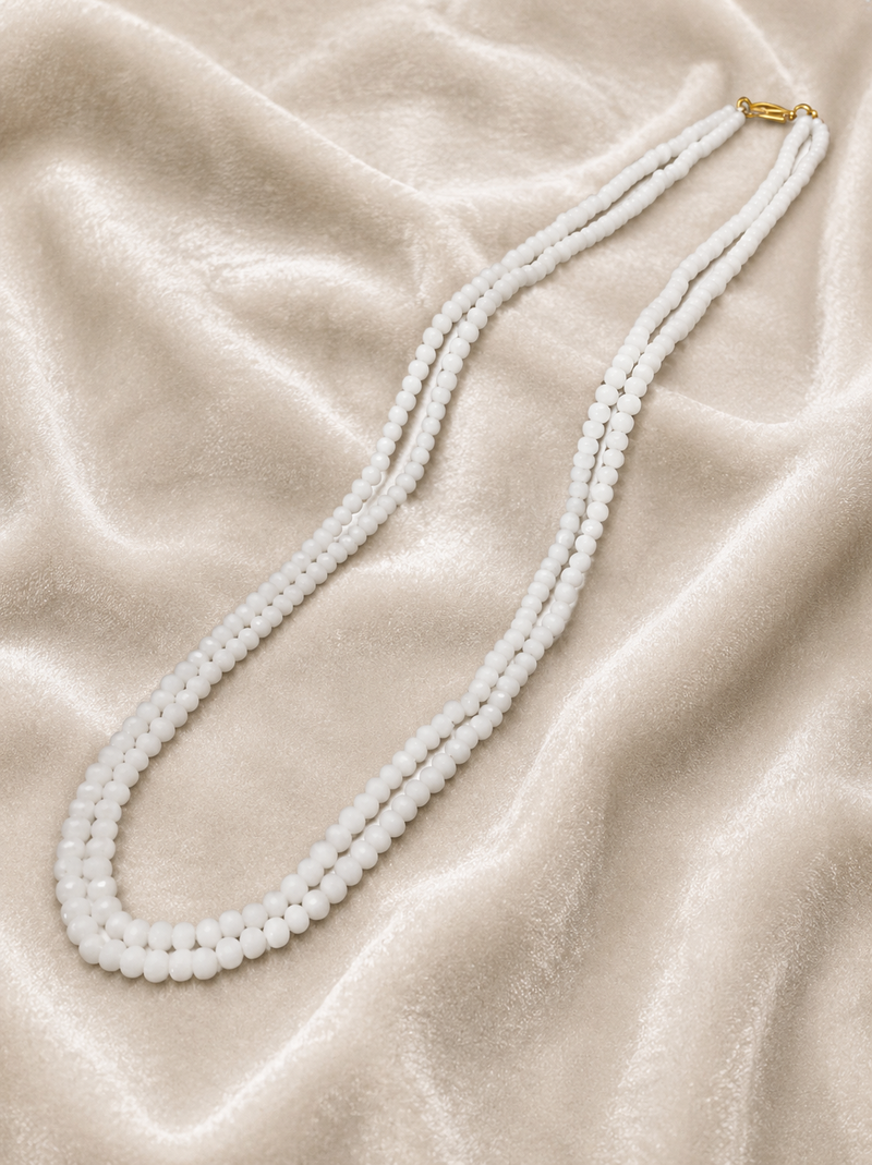 white color beads mala