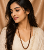 brown color beads mala