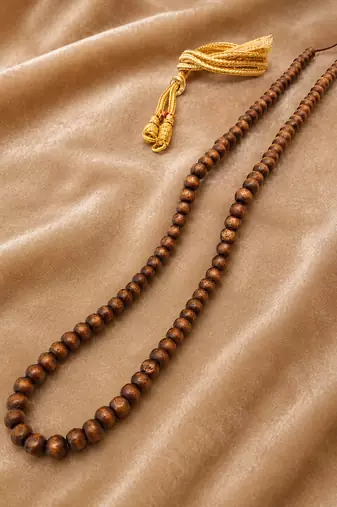 brown color beads mala