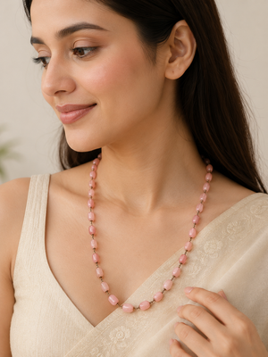 pink color beads mala 1