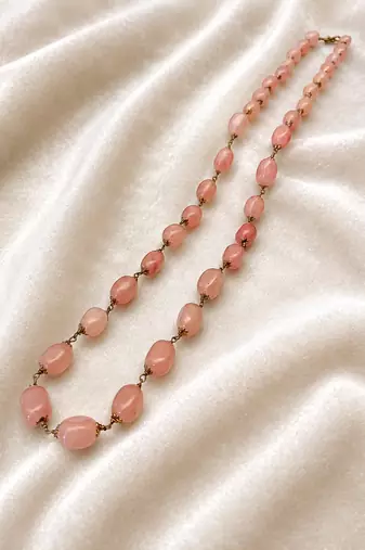 pink color beads mala
