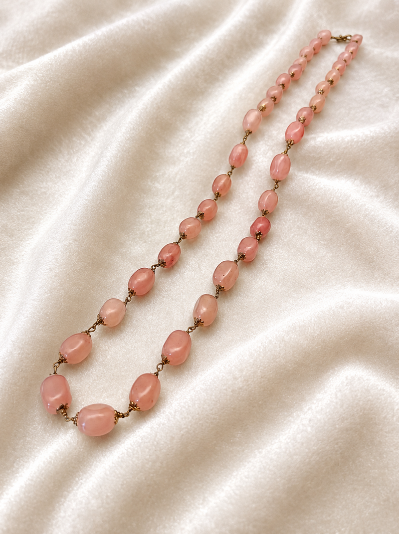 pink color beads mala