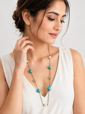 blue color blue color beads mala 1