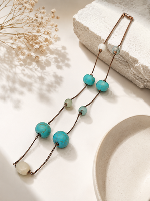 blue color blue color beads mala 2