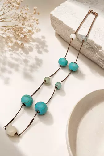 blue color blue color beads mala