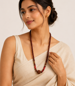 brown color beads mala