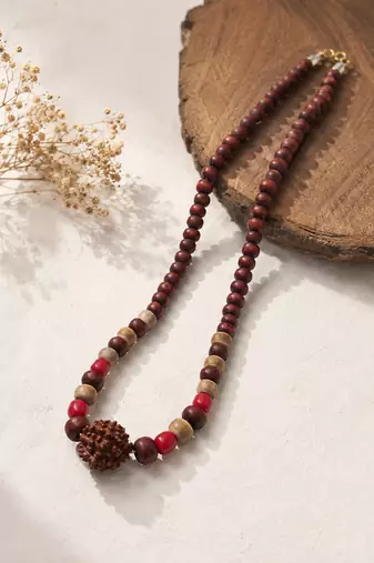 brown color beads mala