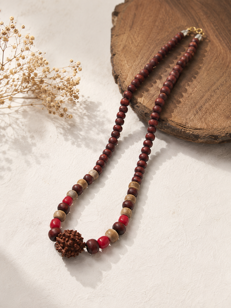 brown color beads mala