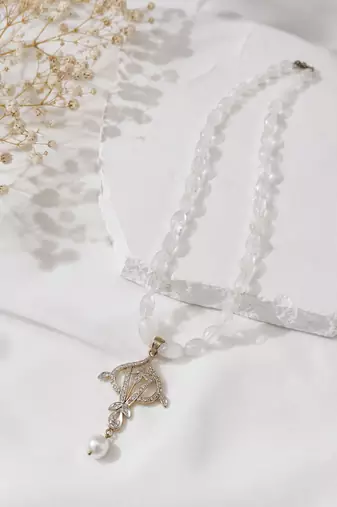 white color beads mala