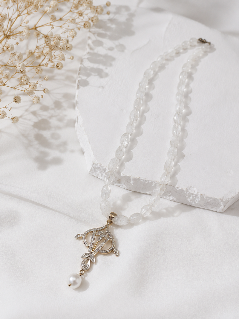 white color beads mala