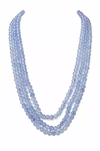 blue color glass beads mala